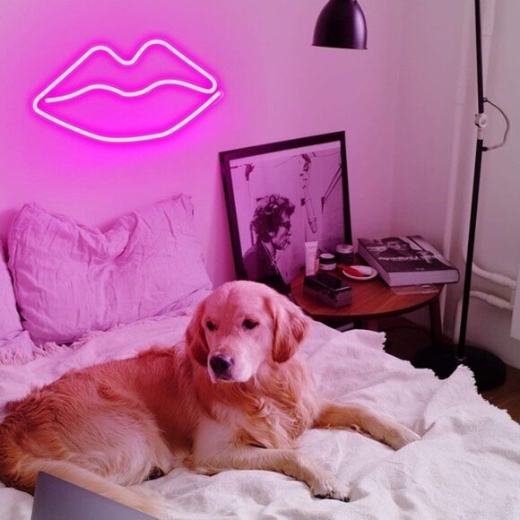 💋 Sassy Neon Pink Lip LED Light Cute Room Decor - Picture 5 of 7